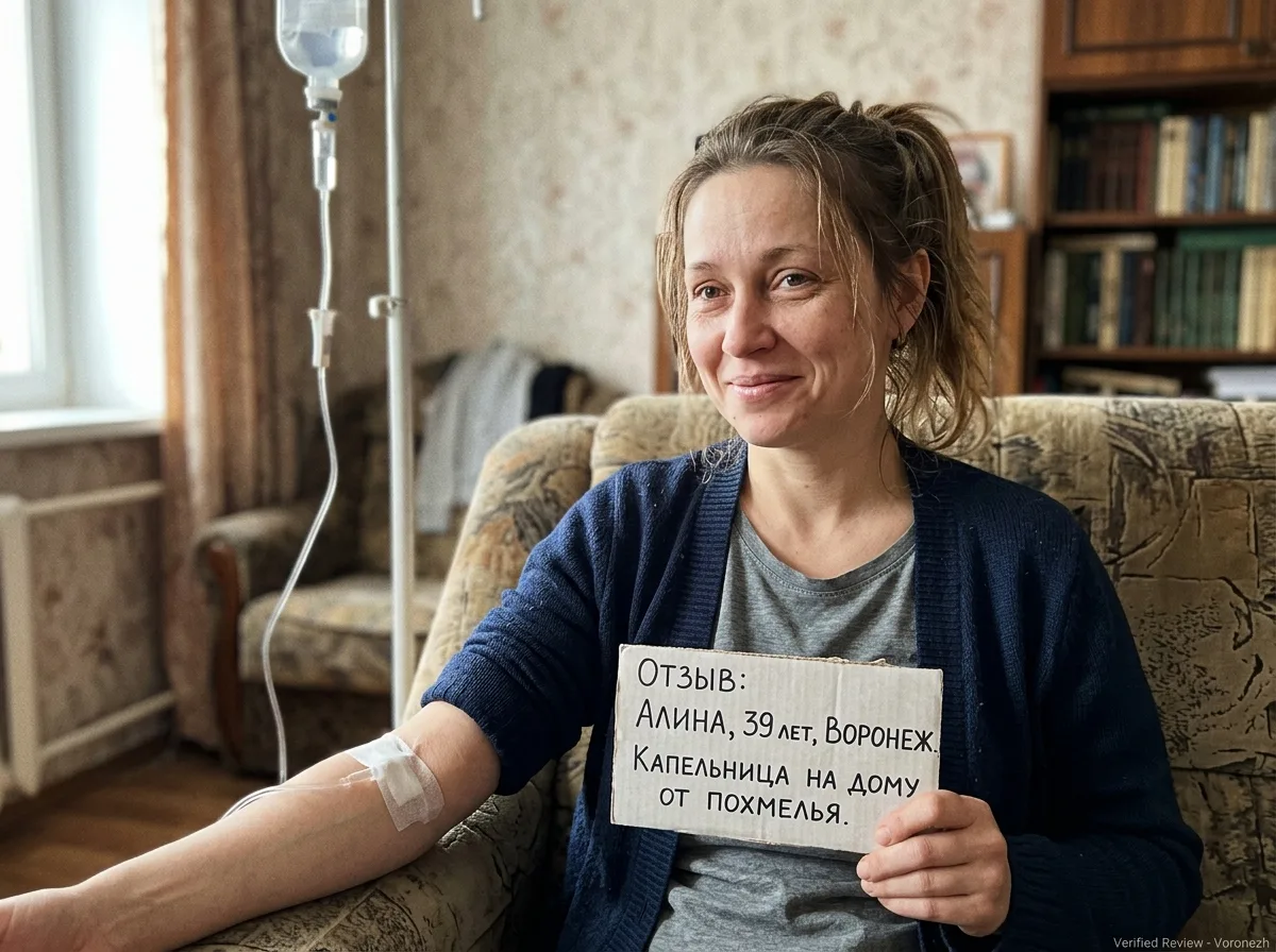 Аватар женщины Алины, 39 лет, жительница Воронежа, отзыв о капельнице от алкогольного отравления на дому
